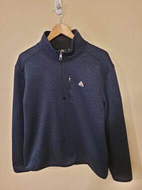 Brand New GaltSand Men's Navy Marl Blue Quarter-Zip Sweater with Tags Size Large